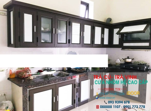 tủ bếp nhôm kính cao cấp giá rẻ tại huyện Trà Cú - Trà Vinh